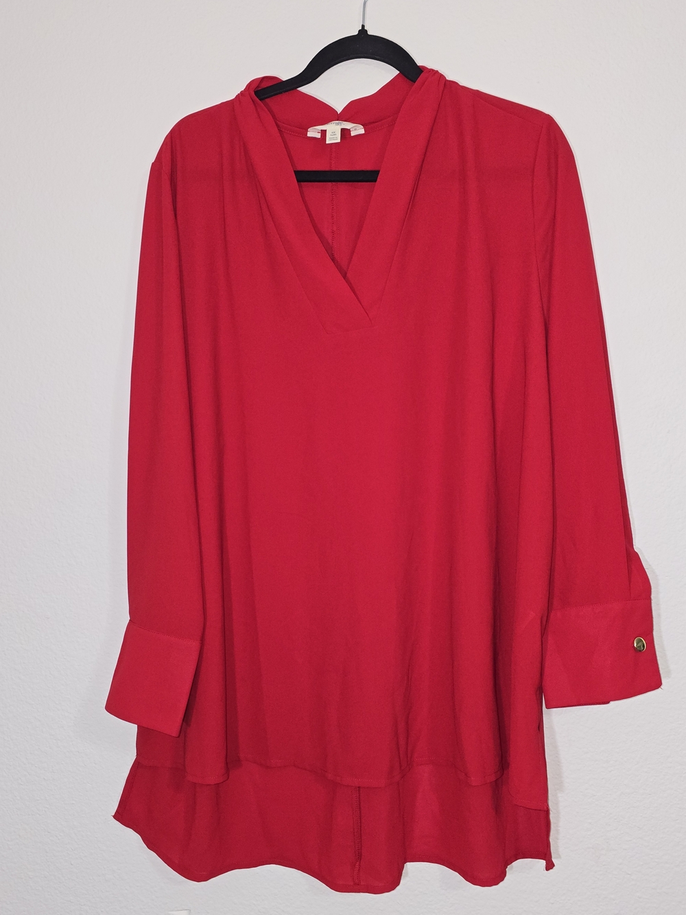 Terra & Sky Bright Red V-Neck Tunic